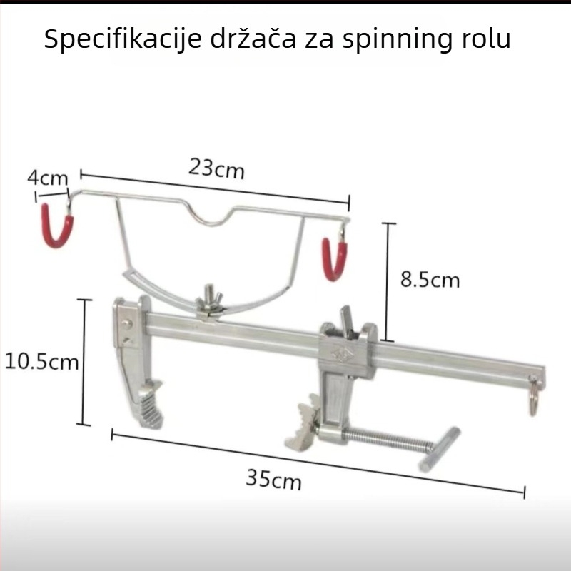 Sklopivi nosač za ribarske štapove od aluminijske legure s višestrukom rotacijom
