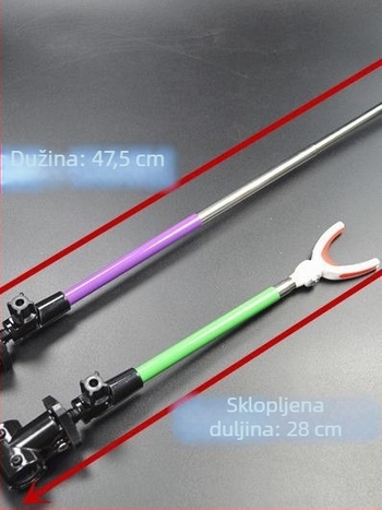 Stražni držač za štap za pecanje s ručnim finim podešavanjem, višestruka rotacija, sklopiv, šarena plastika