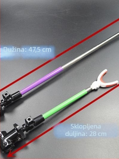 Stražni držač za štap za pecanje s ručnim finim podešavanjem, višestruka rotacija, sklopiv, šarena plastika