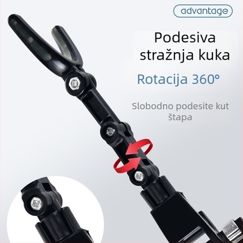 Klip-typ nosač štapa za raft, sklopiv, karbonska vlakna, nosač baterije