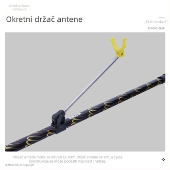 Držač za štap za ribolov od aluminijske legure s čepom za zemlju, protuklizni, dvostruka namjena, teleskopski i sklopivi