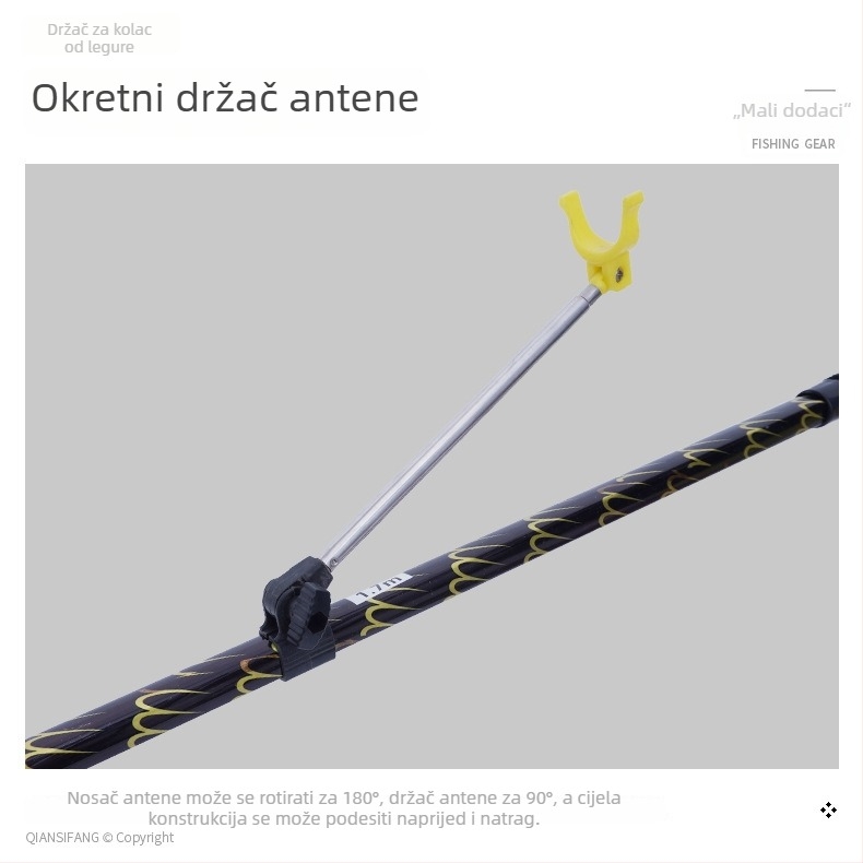 Držač za štap za ribolov od aluminijske legure s čepom za zemlju, protuklizni, dvostruka namjena, teleskopski i sklopivi