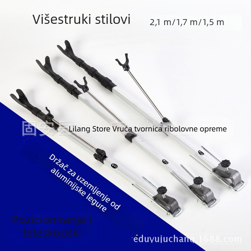 Aluminijski nosač za štapove za pecanje od legure aluminija, 1,5–2,1 m, 3 ili 4 sekcije
