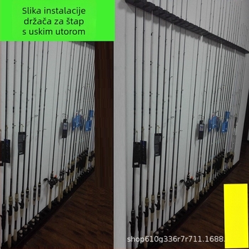 RTI Zidni stalak za štapove za ribolov – izložba i pohrana, okvir turret s visokoelastičnom gumom