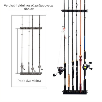 Weihe Sports Plastični zidni vertikalni držač za ribolovne štapove s EVA fiksnim nosačem