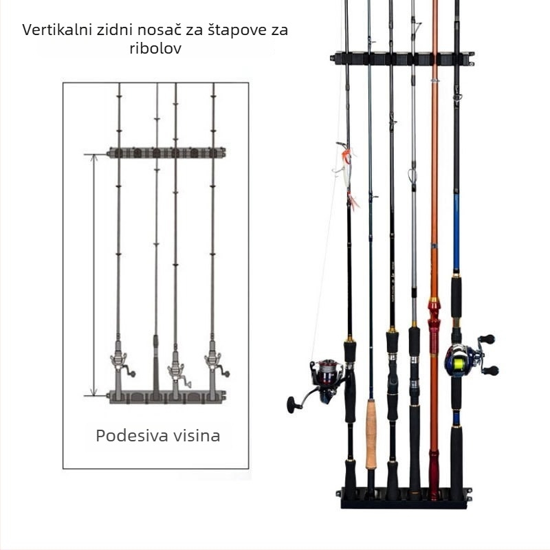 Weihe Sports Plastični zidni vertikalni držač za ribolovne štapove s EVA fiksnim nosačem