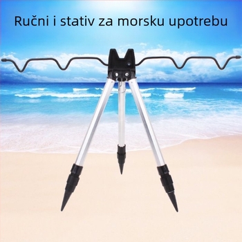 Dvosegmentni trojnožni držač štapa za ribolov na ledu i u moru