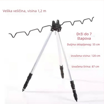 Dvosegmentni trojnožni držač štapa za ribolov na ledu i u moru
