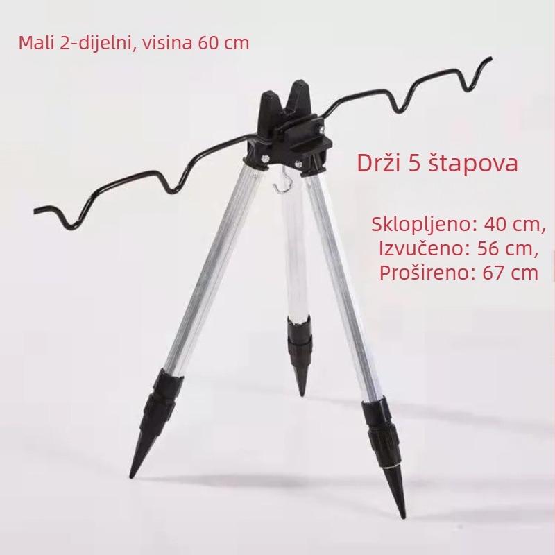 Dvosegmentni trojnožni držač štapa za ribolov na ledu i u moru