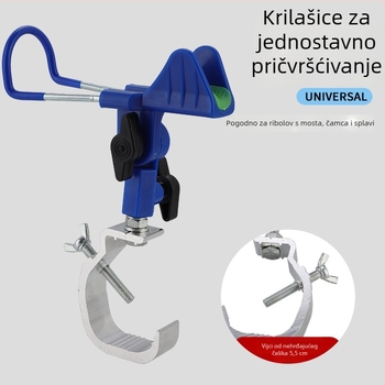 Držač za ribolovne štapove za brod s nosačem na ogradi