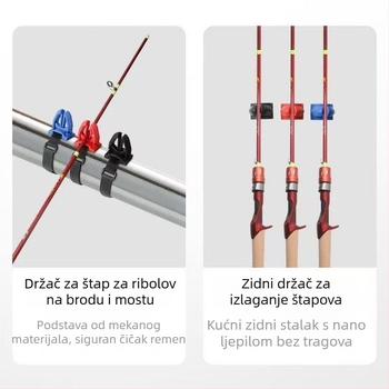 Zidni stalak za izlaganje i skladištenje ribolovnih štapova, bez bušenja