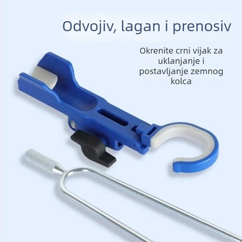 Dvostruki držač štapova za ručni i morski ribolov, s automatskim zaključavanjem, univerzalni zemljani držač