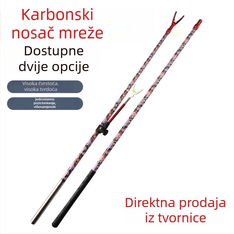 Karbonska štap za mrežu za ribolov s robusnim držačem za pozicioniranje