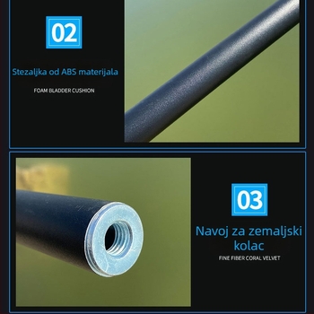 Zamjenske sekcije za ribolovni kišobran, 1,8–2,4 m, od aluminijske legure