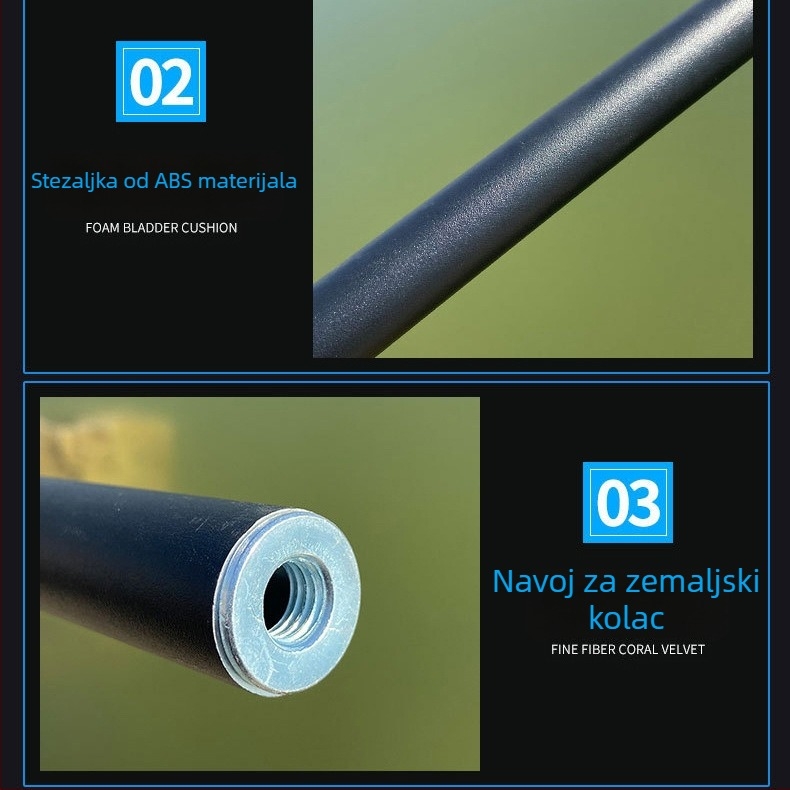 Zamjenske sekcije za ribolovni kišobran, 1,8–2,4 m, od aluminijske legure