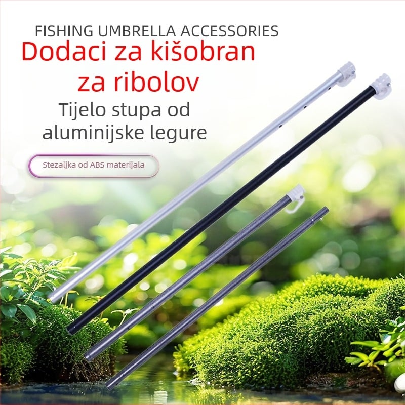 Zamjenske sekcije za ribolovni kišobran, 1,8–2,4 m, od aluminijske legure