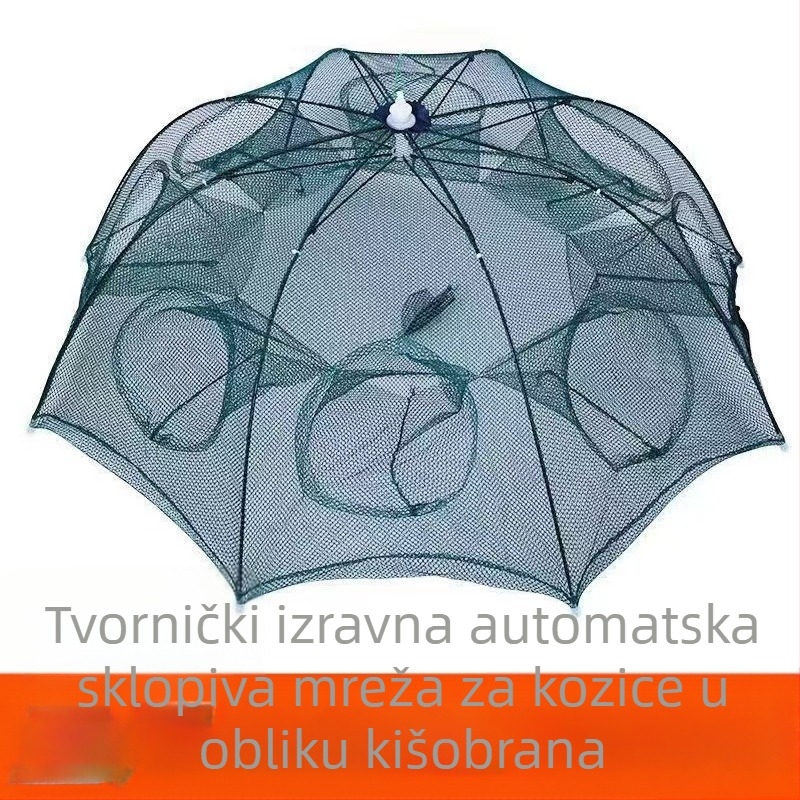 Kavez za ribu u obliku kišobrana, sklopiva ribarska mreža, automatski kavez za škamp, ribolovno opremanje