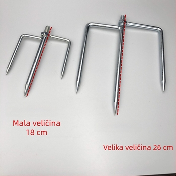 Vilica za kišobran od nehrđajućeg čelika za kišobran za ribolov, 3 zuba, produžena oslonac, dodatak kišobrana