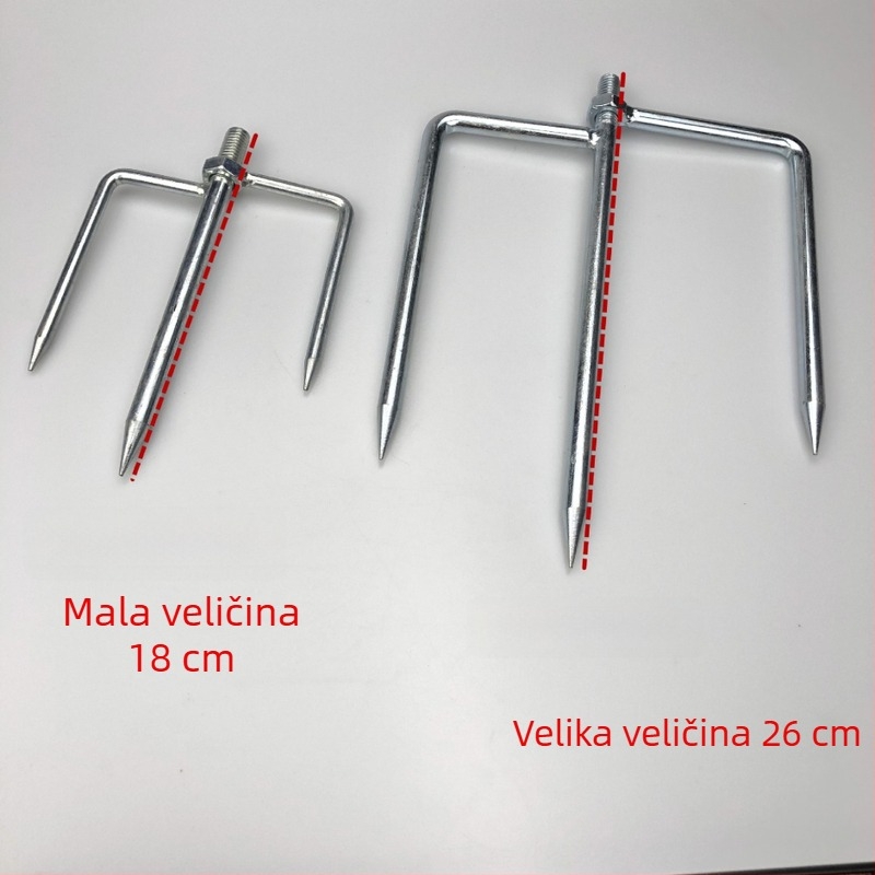 Vilica za kišobran od nehrđajućeg čelika za kišobran za ribolov, 3 zuba, produžena oslonac, dodatak kišobrana