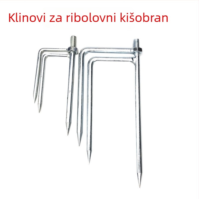 Vilica za kišobran od nehrđajućeg čelika za kišobran za ribolov, 3 zuba, produžena oslonac, dodatak kišobrana