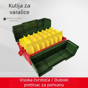 Višenamjenska kutija za varalice sa sjedalom, držačem za štap, malom pretinicom za dodatke i ojačanom kutijom za mamce za morski ribolov
