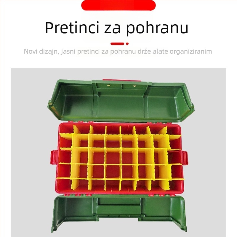 Višenamjenska kutija za varalice sa sjedalom, držačem za štap, malom pretinicom za dodatke i ojačanom kutijom za mamce za morski ribolov