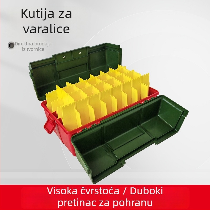 Višenamjenska kutija za varalice sa sjedalom, držačem za štap, malom pretinicom za dodatke i ojačanom kutijom za mamce za morski ribolov