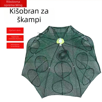 Sklopiva kutija za škampe u stilu kišobrana, mreža za ribolov različitih veličina