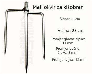 Nerđajući čelik – ribolovni kišobran s čepom za tlo, sklopivi kišobran za vanjsku upotrebu