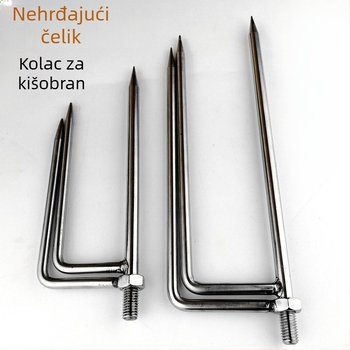 Nerđajući čelik – ribolovni kišobran s čepom za tlo, sklopivi kišobran za vanjsku upotrebu