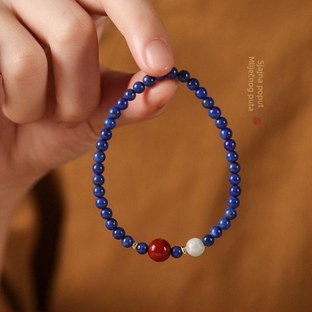Narukvica od prirodnog lazulita i kamenja Shoushan u novokineskom stilu, nježan luksuzni nakit, poklon za najbolju prijateljicu