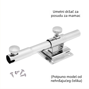 Trodijelni set dodatne opreme za kutiju za pecanje – čvrsti nehrđajući čelik, ugradbeni tip držača, držač štapa, držač posude s mamcima i držač zaštite ribe