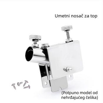 Trodijelni set dodatne opreme za kutiju za pecanje – čvrsti nehrđajući čelik, ugradbeni tip držača, držač štapa, držač posude s mamcima i držač zaštite ribe