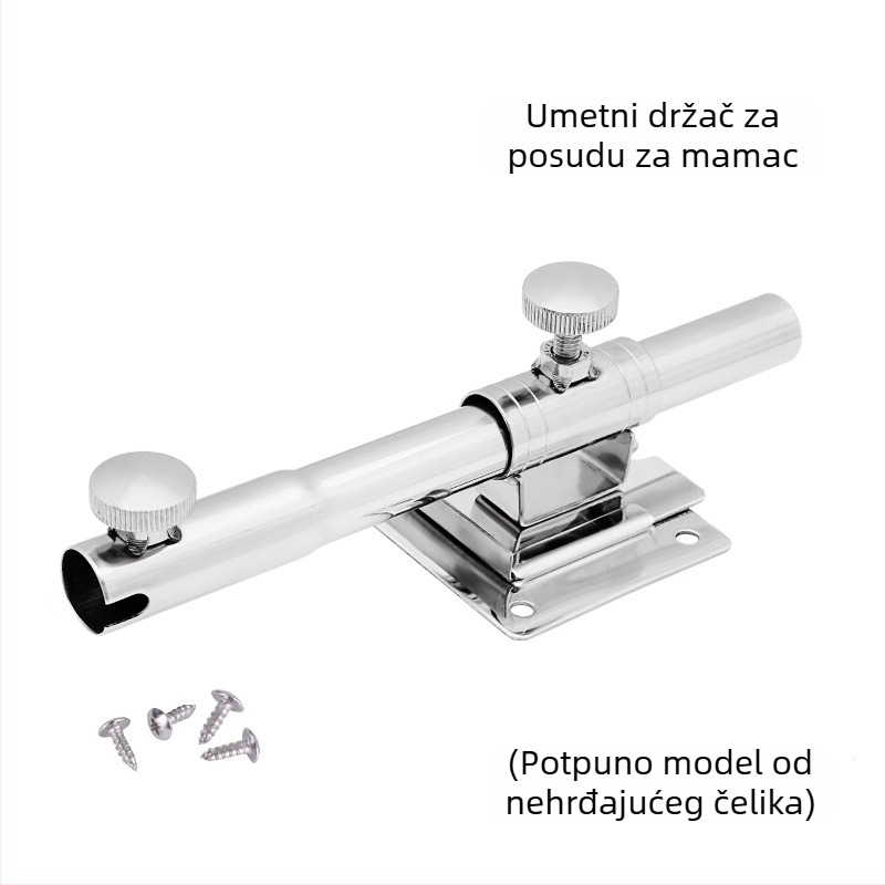 Trodijelni set dodatne opreme za kutiju za pecanje – čvrsti nehrđajući čelik, ugradbeni tip držača, držač štapa, držač posude s mamcima i držač zaštite ribe