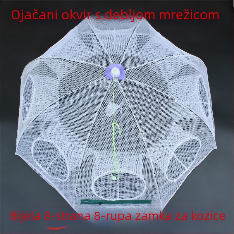 Kavez za škampe s kišobranom oblikom, sklopiva mreža za ribolov
