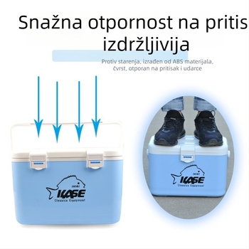 KASE ABS kutija za žive mamce i škampi s inkubatorom kisika, kutija za ribolov, 12–20 L, bijela