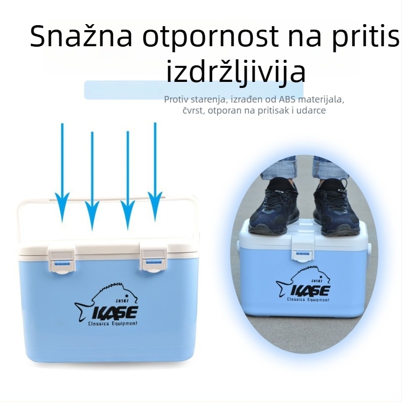 KASE ABS kutija za žive mamce i škampi s inkubatorom kisika, kutija za ribolov, 12–20 L, bijela