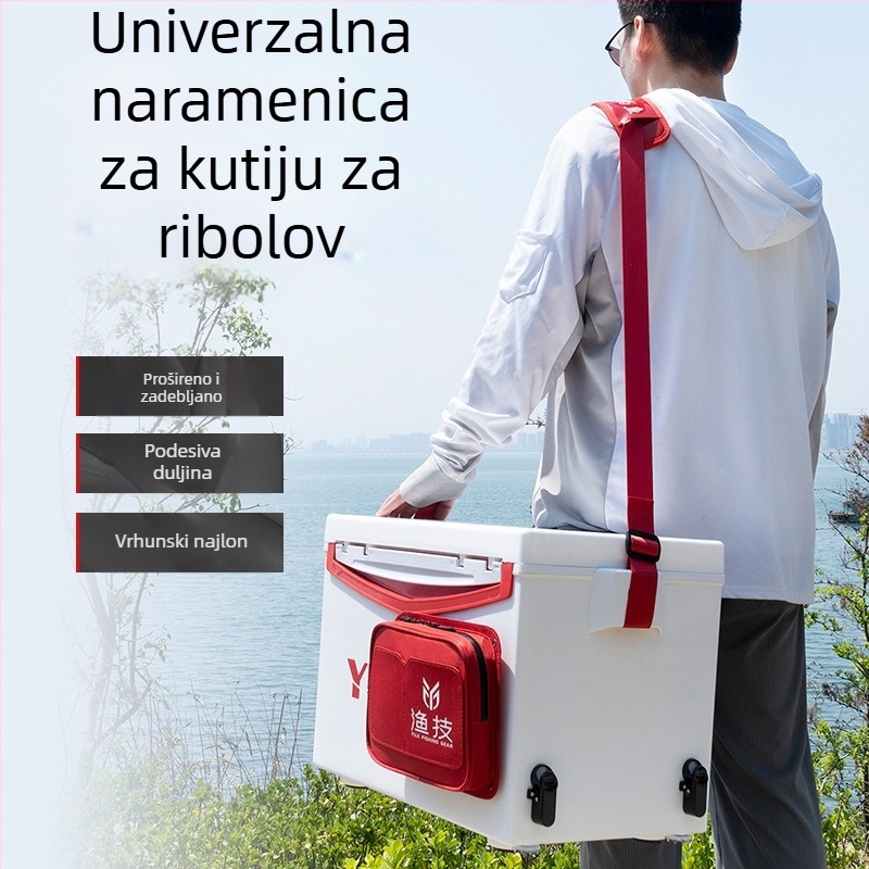 Višenamjenska bočna torba za kutiju za ribolov, čvrst remen za ramena i set ribolovnih dodataka