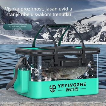 Povećana kamping kanta za ribolov s zaštitom živih riba, višenamjenski sklopivi lonac za vodu i kutija za ribe, prijenosna