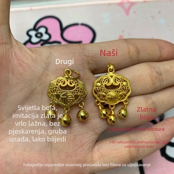 Ženski ogrlica s abakusom, 24K pozlata, novi kineski stil, Mir i Prosperitet, sjajan završetak, lagani luksuz