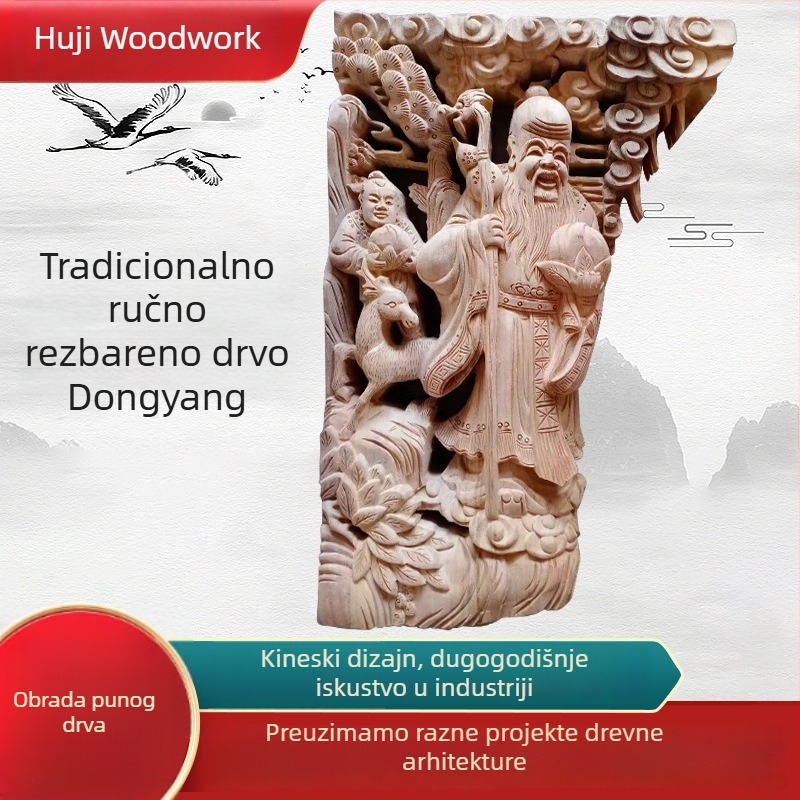 Dongyang kineskog stila – antikni ukras za strop i nadvratnik vrata, ručno rezbareni motivi za vrtni hram
