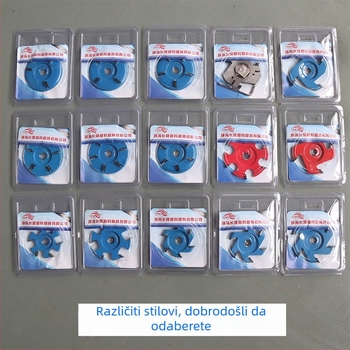Set alata za drvorezbarstvo: šesterokutno dlijet, rezbarski nož, disk za brušenje ugaonog brusilice, trostruki rezbarski disk, korijen rezbarenje