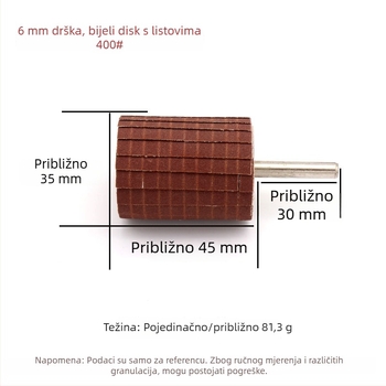 Set od 6 ručki za brusne kotače s držalom i glavom za brušenje za zakrivljeni reljef i drvorezbu, poliranje