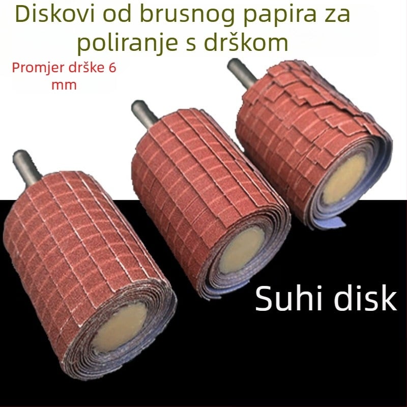 Set od 6 ručki za brusne kotače s držalom i glavom za brušenje za zakrivljeni reljef i drvorezbu, poliranje