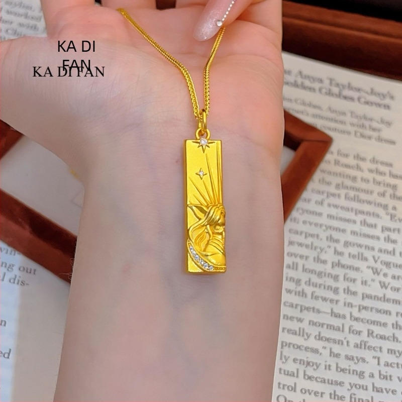 Ogrlica od bakrene legure s imitacijom zlatnog sloja i rhinestones, dizajn mitološke životinje iz planinskih i morskih područja, mala zlatna traka, turkizni kamen