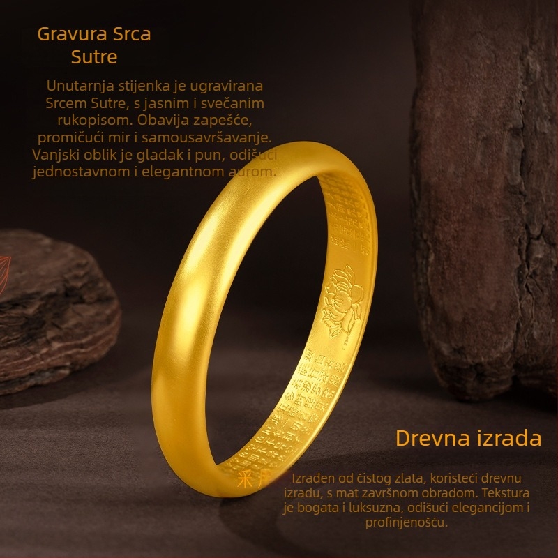 Ženska narukvica u pijeskovozlatnom tonu, dizajn naslijeđa koji imitira zlato, čvrst metal, svadbena bižuterija, pogodna za slojevito nošenje