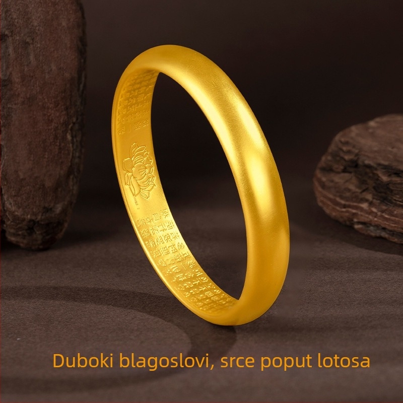 Ženska narukvica u pijeskovozlatnom tonu, dizajn naslijeđa koji imitira zlato, čvrst metal, svadbena bižuterija, pogodna za slojevito nošenje