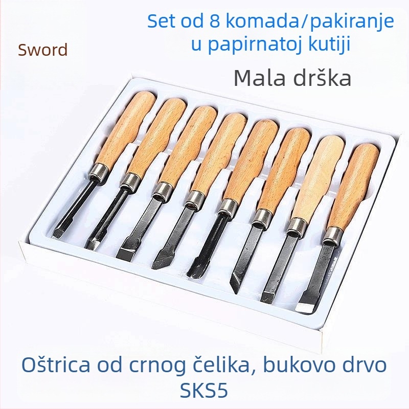 Sword Brand Set alata za rezanje drveta, 8 komada