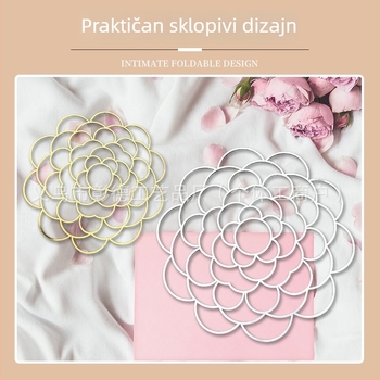 Sklopivi aranžer za cvijeće od nehrđajućeg čelika s umetkom za vazu i razdjelnom mrežicom
