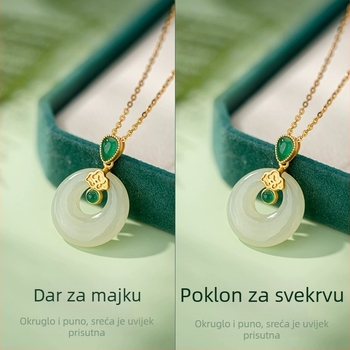 Ogrlica s privjeskom u obliku simbola mira za žene — poklon za Majčin dan, za majku ili svekrvu.